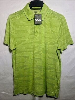 DSG Lime Green Men's Polo with Subtle Pattern